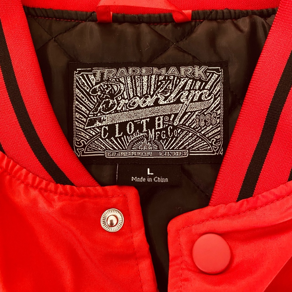 NWT Goat 18 Varsity Bomber Jacket Red Black "Greatest of All Time" Size L - Picture 4 of 8
